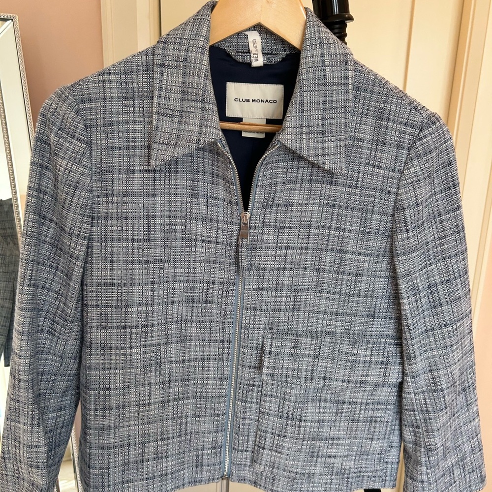Club Monaco Blue Tweed Jacket